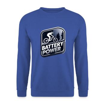 Battery Power - Unisex Pullover - Royalblau - Vorne - Alina (178cm) & Michal (187cm)