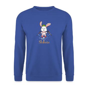 Apres Ski Haserl Hüttengaudi Outfit Skihase Ski - Unisex Pullover - Royalblau - Vorne - Alina (178cm) & Michal (187cm)