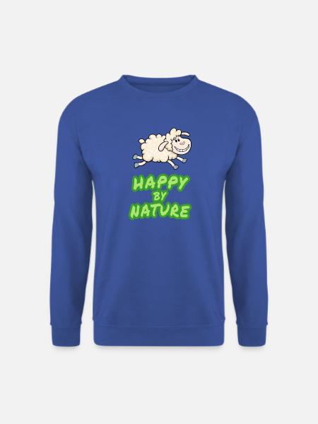 Happy by nature. Glückliches Schaf. - Unisex Pullover - Royalblau