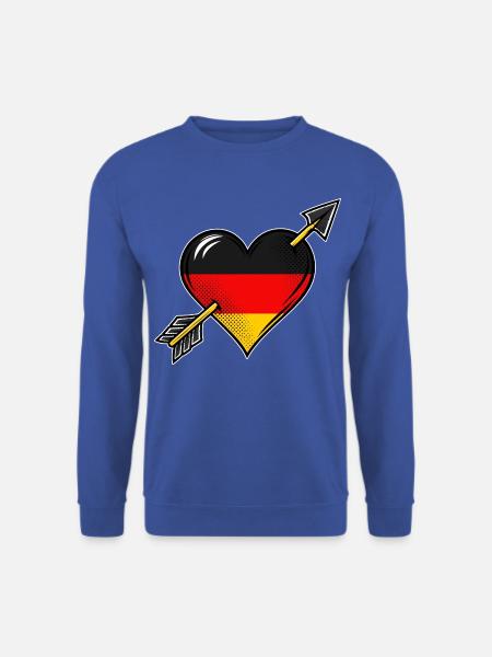 Deutschland Flagge Herz mit Pfeil - Unisex Pullover - Royalblau