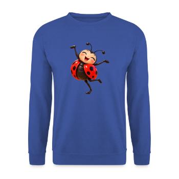 Fröhliche tanzende Marienkäfer - Unisex Pullover - Royalblau - Vorne - Alina (178cm) & Michal (187cm)