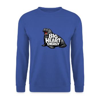 Südseeelefant - Unisex Pullover - Royalblau - Vorne - Alina (178cm) & Michal (187cm)