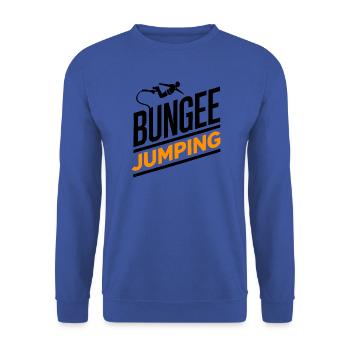  Bungee Jumper Geschenkidee, Bungy Jumps, Bungee - Unisex Pullover - Royalblau - Vorne - Alina (178cm) & Michal (187cm)