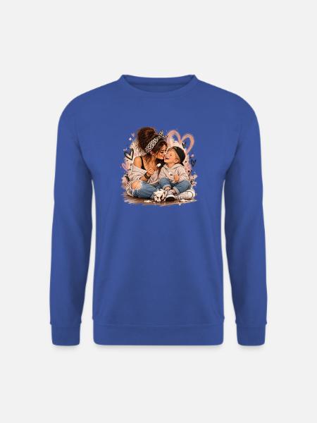 Herzliche Mutter Kind Bonding Illustration - Unisex Pullover - Royalblau