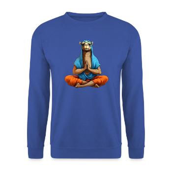 Yoga Kamel - Unisex Pullover - Royalblau - Vorne - Alina (178cm) & Michal (187cm)