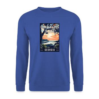 Erleben Sie die Schönheit von Cumberland Island in Georgia - Unisex Pullover - Royalblau - Vorne - Alina (178cm) & Michal (187cm)