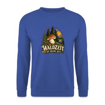Waldzeit Ist Meine Zeit - Unisex Pullover - Royalblau - Vorne - Alina (178cm) & Michal (187cm)