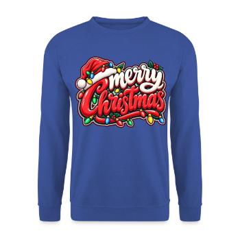 Weihnachtszauber mit Lichterketten - Unisex Pullover - Royalblau - Vorne - Alina (178cm) & Michal (187cm)