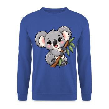 Kawaii Koala – Flauschiger Eukalyptusfreund - Unisex Pullover - Royalblau - Vorne - Alina (178cm) & Michal (187cm)