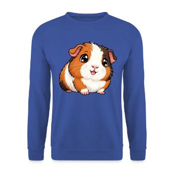 Kawaii Meerschweinchen – Süßes Flauschknäuel - Unisex Pullover - Royalblau - Vorne - Alina (178cm) & Michal (187cm)