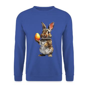 Hase - Unisex Pullover - Royalblau - Vorne - Alina (178cm) & Michal (187cm)