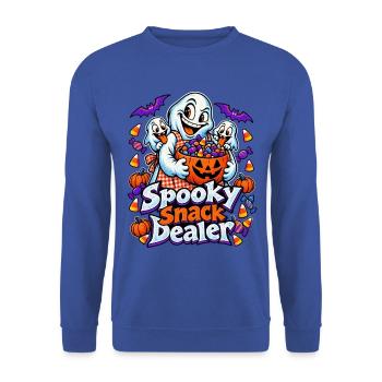 Halloween Oma Spooky Snack Dealer Geister - Unisex Pullover - Royalblau - Vorne - Alina (178cm) & Michal (187cm)