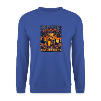 Golden Retriever Fireworks Patrol London England - Unisex Pullover - Royalblau - Vorne - Alina (178cm) & Michal (187cm)