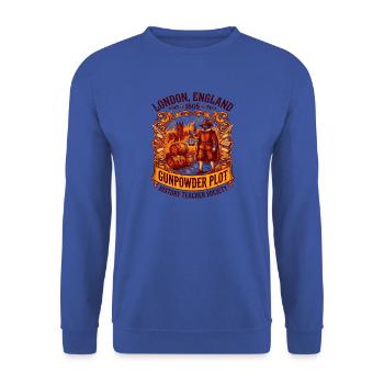 London England 1605 Gunpowder Plot History - Unisex Pullover - Royalblau - Vorne - Alina (178cm) & Michal (187cm)