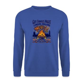 Guy Fawkes Night London England Pyrotechnic - Unisex Pullover - Royalblau - Vorne - Alina (178cm) & Michal (187cm)