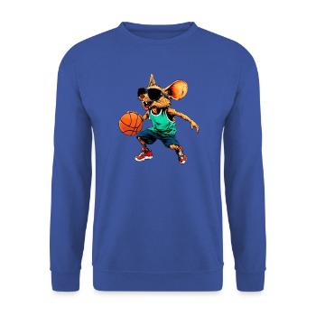 Basketball Maus - Unisex Pullover - Royalblau - Vorne - Alina (178cm) & Michal (187cm)