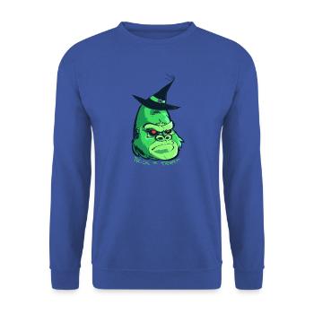 Halloween-Zombie-Gorilla - Unisex Pullover - Royalblau - Vorne - Alina (178cm) & Michal (187cm)