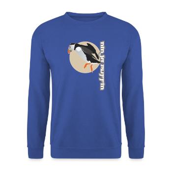 Ninja Puffin - Unisex Pullover - Royalblau - Vorne - Alina (178cm) & Michal (187cm)