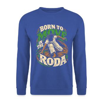 Capoeira Move In The Roda - Unisex Pullover - Royalblau - Vorne - Alina (178cm) & Michal (187cm)