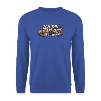 Ich bin nicht alt – Limited Edition - Unisex Pullover - Royalblau - Vorne - Alina (178cm) & Michal (187cm)