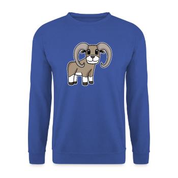 Europäischer Mufflon - Unisex Pullover - Royalblau - Vorne - Alina (178cm) & Michal (187cm)