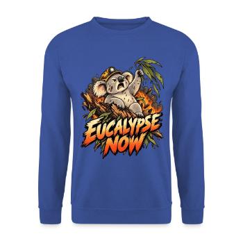 Koala Eukalyptus Apokalyptus Retro Tier Wortspiel Humor - Unisex Pullover - Royalblau - Vorne - Alina (178cm) & Michal (187cm)