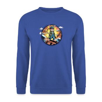 Käpt’n Hoppel Piratenabenteuer - Unisex Pullover - Royalblau - Vorne - Alina (178cm) & Michal (187cm)