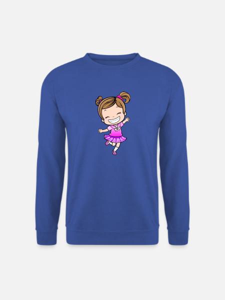 Fröhliches Mädchen im Pink Rock - Unisex Pullover - Royalblau