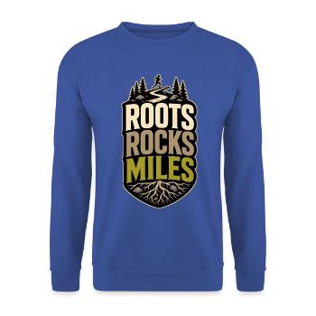 ROOTS ROCKS MILES - Unisex Pullover - Royalblau - Vorne - Alina (178cm) & Michal (187cm)
