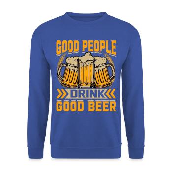Gute Leute Trinken Gutes Bier - Unisex Pullover - Royalblau - Vorne - Alina (178cm) & Michal (187cm)