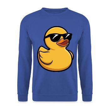 Ente mit Sonnenbrille Cartoon - Unisex Pullover - Royalblau - Vorne - Alina (178cm) & Michal (187cm)