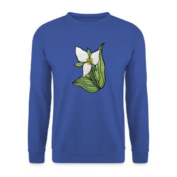 Aquarell-Orchideenblätter - Unisex Pullover - Royalblau - Vorne - Alina (178cm) & Michal (187cm)