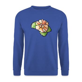 Pfirsich-Aquarell-Gartenblüte - Unisex Pullover - Royalblau - Vorne - Alina (178cm) & Michal (187cm)