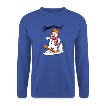 EG Schneemann I Winter I Snowboard I Schnee  - Unisex Pullover - Royalblau - Vorne - Alina (178cm) & Michal (187cm)
