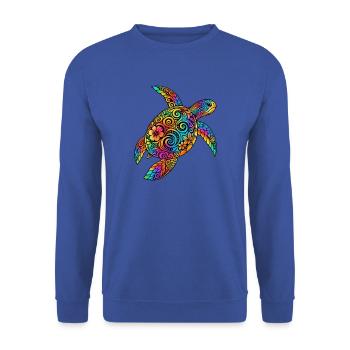 Schildkröte Vintage Hawaiian Meeresschildkröte - Unisex Pullover - Royalblau - Vorne - Alina (178cm) & Michal (187cm)