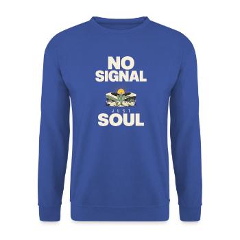 Kein Signal, nur Seelenwüsten-Vibe - Unisex Pullover - Royalblau - Vorne - Alina (178cm) & Michal (187cm)