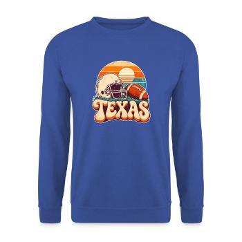 Texas Football Sonnenuntergang - Unisex Pullover - Royalblau - Vorne - Alina (178cm) & Michal (187cm)