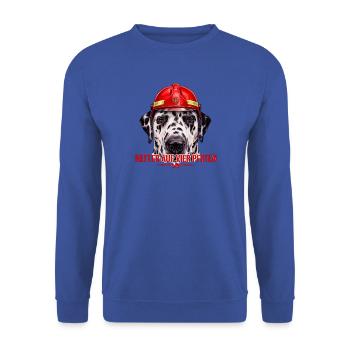 Feuerwehr Dalmatiner Shirt Roter Helm - Unisex Pullover - Royalblau - Vorne - Alina (178cm) & Michal (187cm)