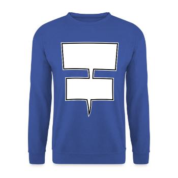Doppel-Sprechblasen Comic-Style - Unisex Pullover - Royalblau - Vorne - Alina (178cm) & Michal (187cm)
