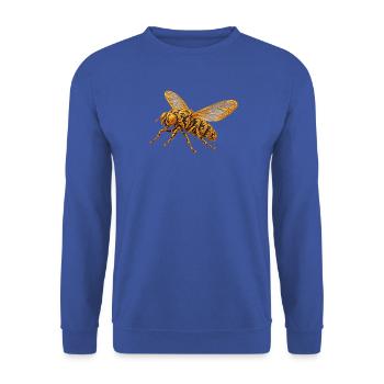 Goldene Ornamente-Fliege - Unisex Pullover - Royalblau - Vorne - Alina (178cm) & Michal (187cm)
