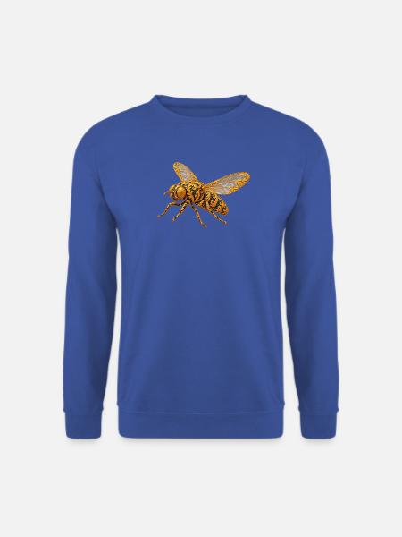 Goldene Ornamente-Fliege - Unisex Pullover - Royalblau