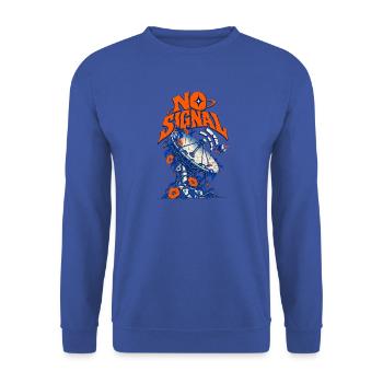 No Signal Retro Raumblumen - Unisex Pullover - Royalblau - Vorne - Alina (178cm) & Michal (187cm)