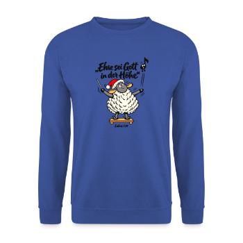 Chorleiter Geschenk Dirigent Weihnachten Schaf - Unisex Pullover - Royalblau - Vorne - Alina (178cm) & Michal (187cm)