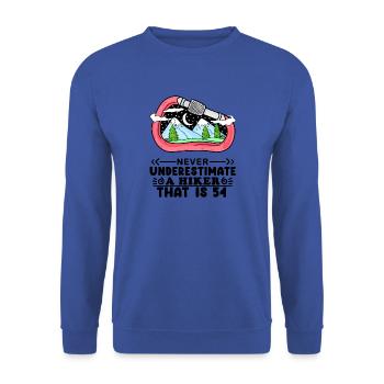 54 Jahre - Berg Wandern Bergsteigen - Unisex Pullover - Royalblau - Vorne - Alina (178cm) & Michal (187cm)