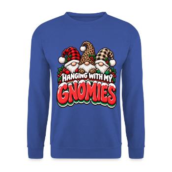 Hanging with My Gnomies - Unisex Pullover - Royalblau - Vorne - Alina (178cm) & Michal (187cm)