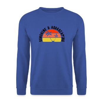 Sunshine Aquascaping Retro - Unisex Pullover - Royalblau - Vorne - Alina (178cm) & Michal (187cm)