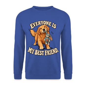 Freundlicher Golden Retriever - Unisex Pullover - Royalblau - Vorne - Alina (178cm) & Michal (187cm)