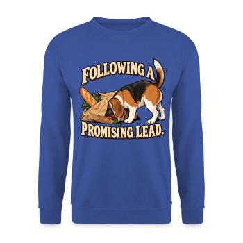 Beagle Vielversprechender Lead - Unisex Pullover - Royalblau - Vorne - Alina (178cm) & Michal (187cm)