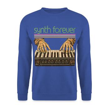 Synthesizer Hände Retro Keyboard Musiker - Unisex Pullover - Royalblau - Vorne - Alina (178cm) & Michal (187cm)