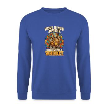 Wasser zu Whiskey Anfänger - Unisex Pullover - Royalblau - Vorne - Alina (178cm) & Michal (187cm)
